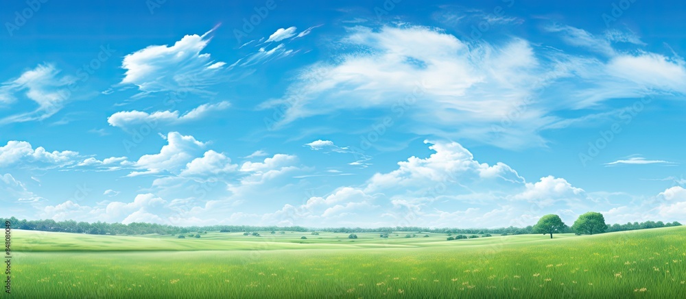 Poster meadows and sky. creative banner. copyspace image