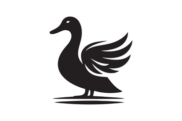 Duck vector silhouette illustration
