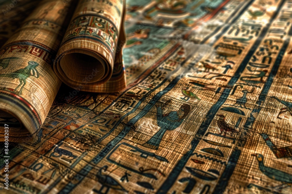 Poster A high-angle view of a rug's surface, showing its texture and pattern