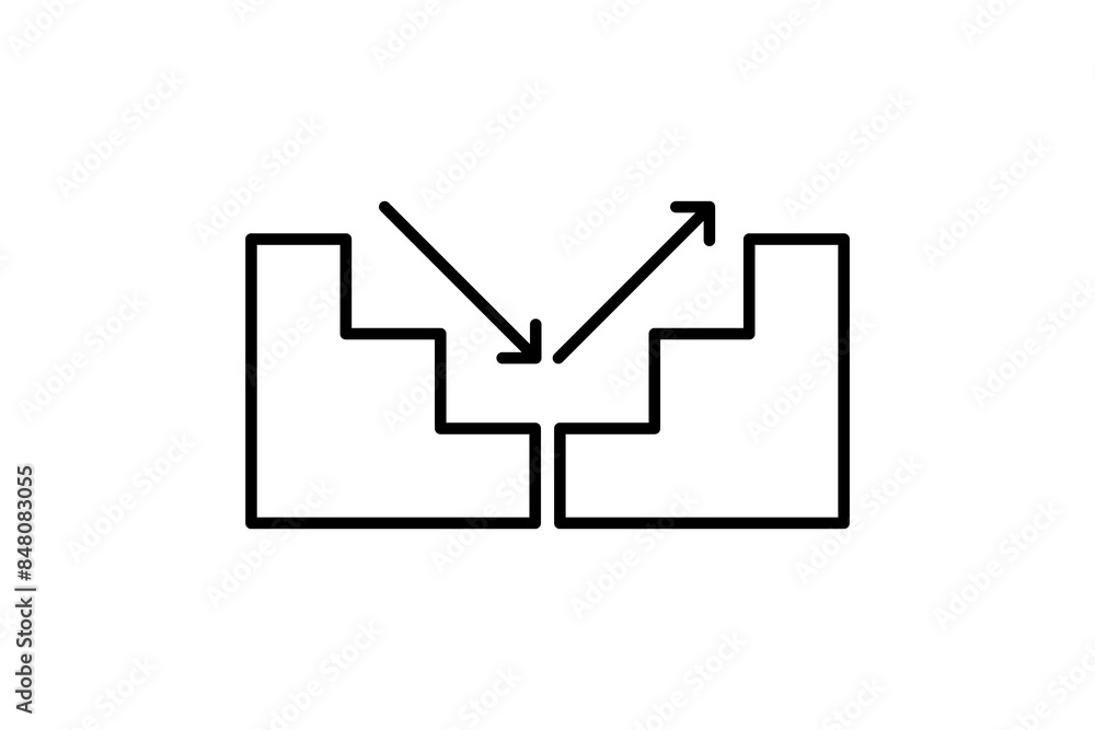 Aufkleber steps icon. icon related to action plan. suitable for web site, app, user interfaces, printable etc.