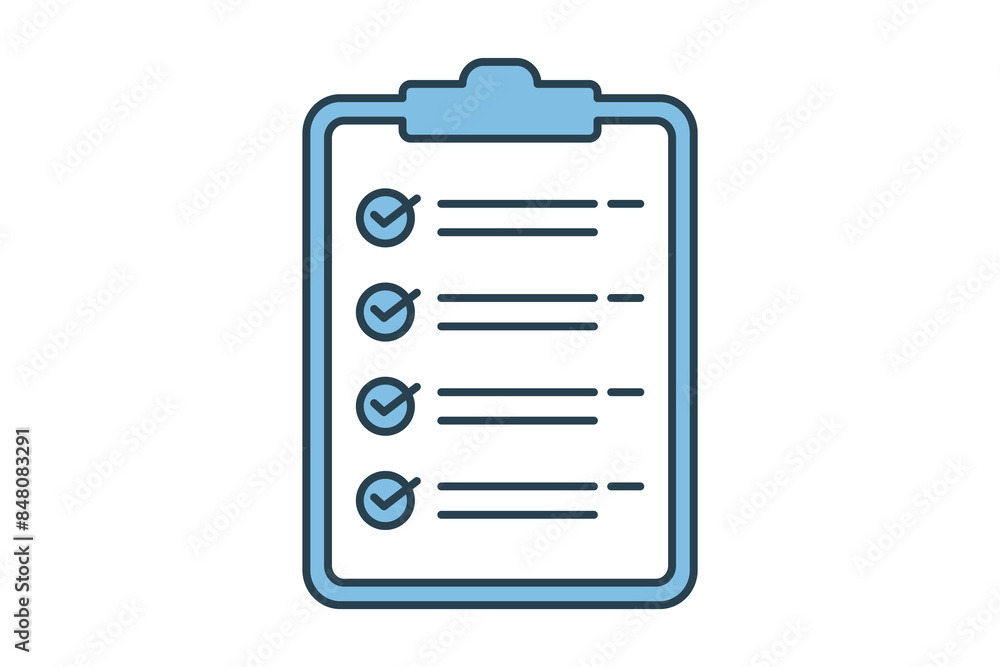 Aufkleber checklist icon. icon related to action plan. suitable for web site, app, user interfaces, printable 