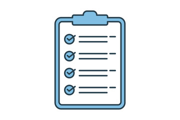 Checklist icon. icon related to action plan. suitable for web site, app, user interfaces, printable etc. flat line icon style. simple vector design editable