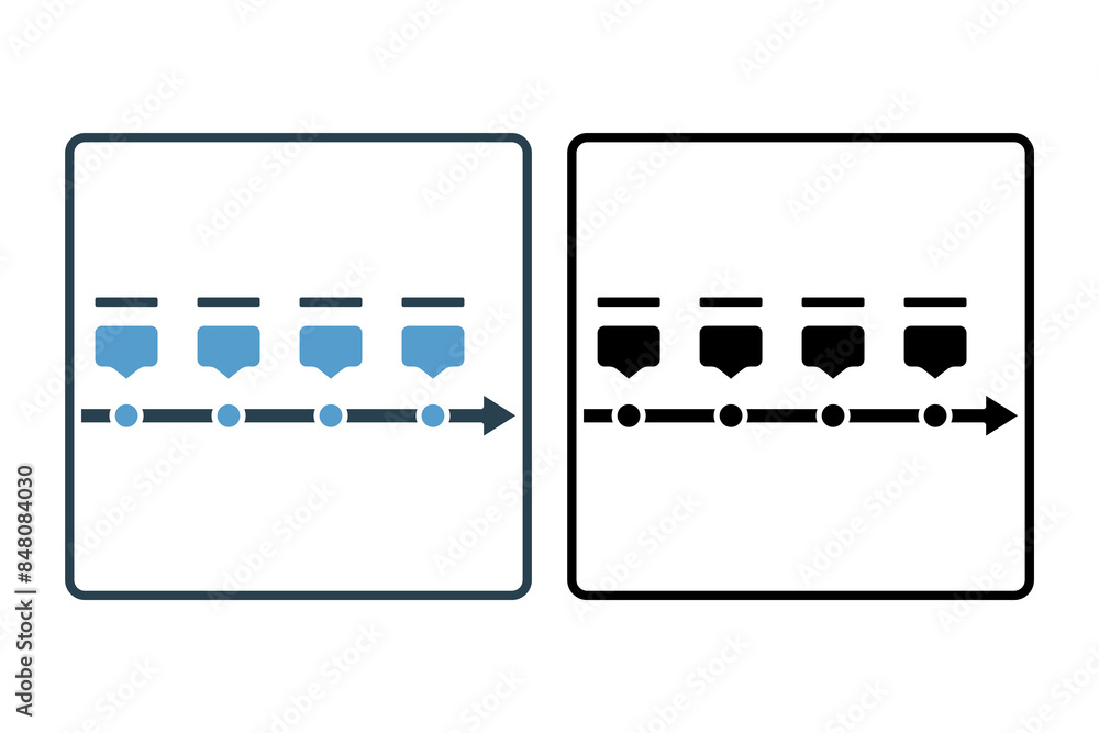 Aufkleber timeline icon. icon related to action plan. suitable for web site, app, user interfaces, printable e