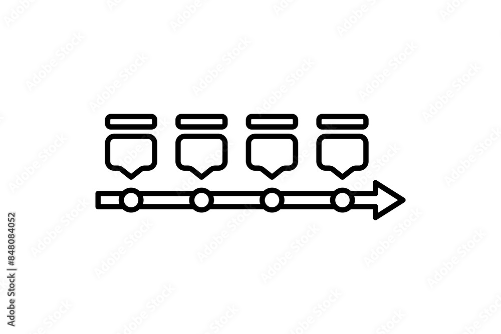 Poster timeline icon. icon related to action plan. suitable for web site, app, user interfaces, printable e