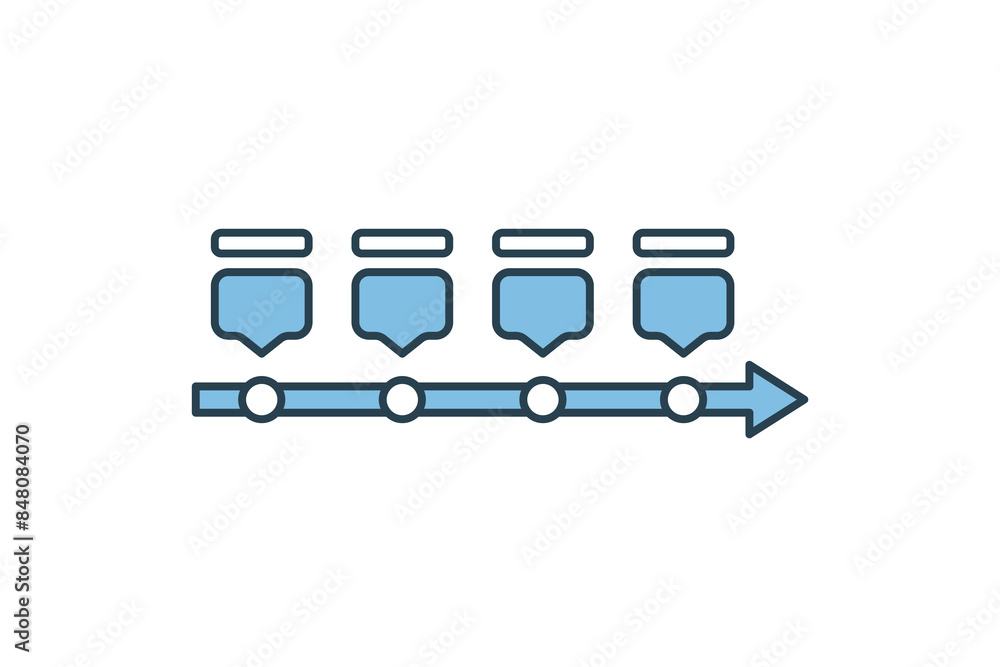 Poster timeline icon. icon related to action plan. suitable for web site, app, user interfaces, printable e