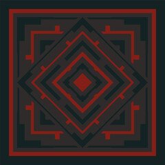 Style vector pattern in gray black red. Bright ornament  for textiles, pillows, interior decoration, paper.  Ideal for interior design as interior painting.