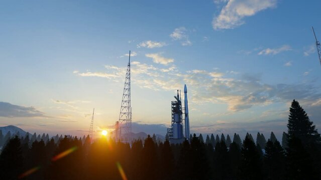 Aerospace Satellite Rocket Launch Base Center