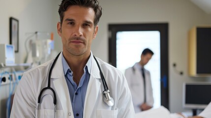 Fototapeta premium Doctor man , woman, nurse in Hospital.
