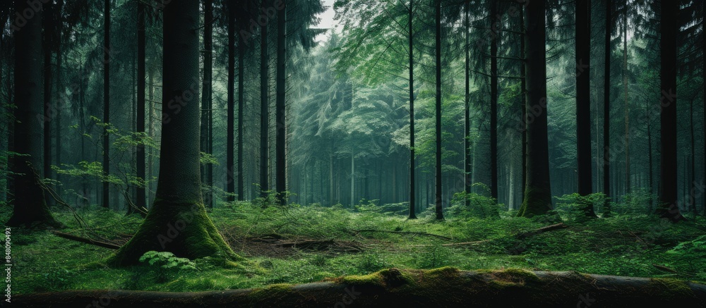Aufkleber tree forest nature background. creative banner. copyspace image