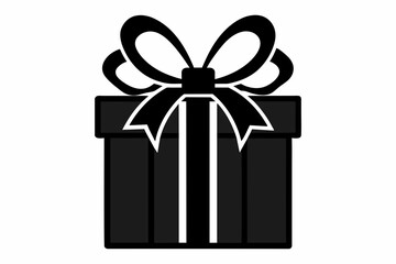 Christmas Gift Box Silhouette Vector