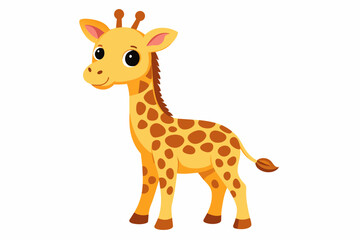 Cute cartoon giraffe vector illustration