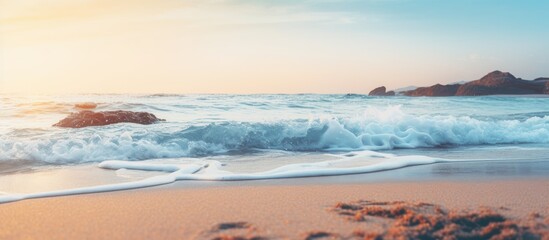 Blurred landscape on sea side for background and wallpaper copy space off travel concept footage