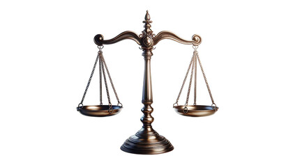 Scales of justice  isolated on transparent or white background