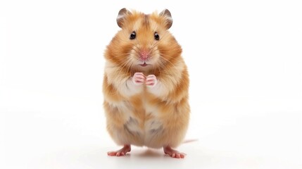 Cute hamster isolated over white background.