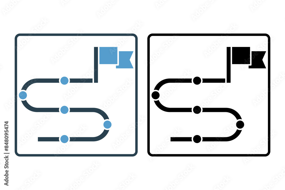 Aufkleber milestone icon. icon related to action plan. suitable for web site, app, user interfaces, printable 