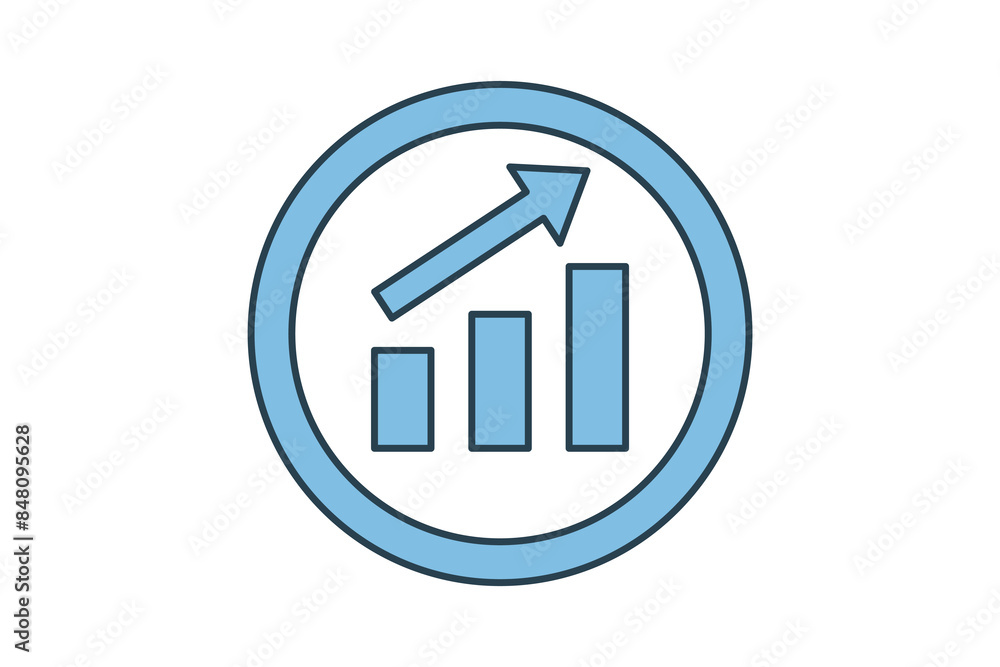 Poster graph progress icon. icon related to action plan. suitable for web site, app, user interfaces, print