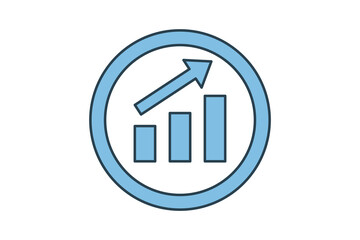 graph progress icon. icon related to action plan. suitable for web site, app, user interfaces, printable etc. flat line icon style. simple vector design editable