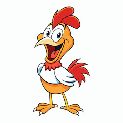 Adorable Chicken Flat Color Vector Art Illustrations.