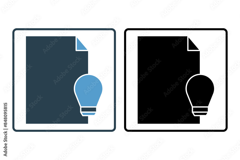 Poster planning icon. icon related to action plan. suitable for web site, app, user interfaces, printable e
