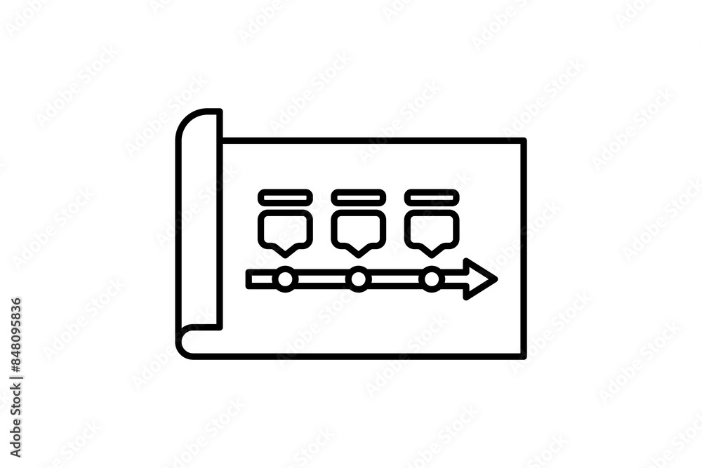 Poster strategy map icon. icon related to action plan. suitable for web site, app, user interfaces, printab