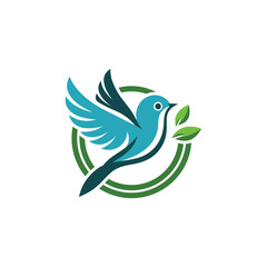 Flying bird logo Vector illustration on white background.