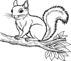Squirrel coloring pages for kids