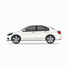 Fototapeta premium Minimalist Eye View of White Background Car with Creative Touch