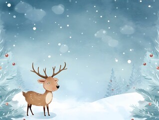 reindeer with Christmas tree