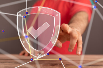 Information technology protected with firewall, secure access and encryption against cyber