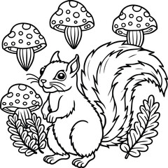 Squirrel coloring pages for kids