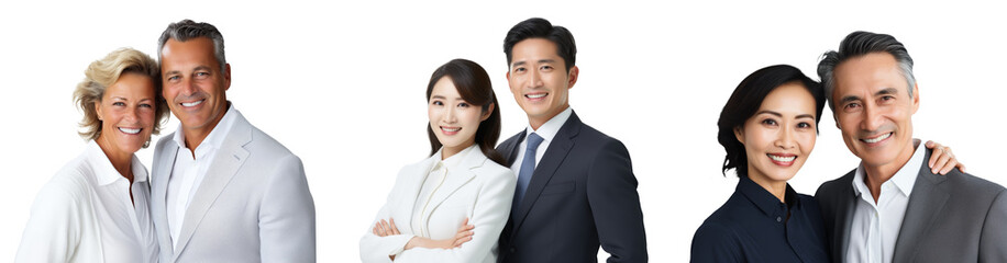 Fototapeta premium man and woman businessman in suit isolated on transparent background 