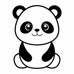 cute baby panda bear cartoon vector illustration.