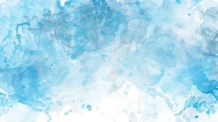 Obraz premium Artistic hand painted light blue watercolor background on a white backdrop