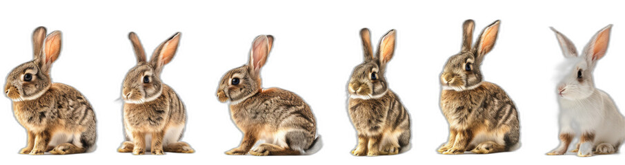 Naklejka premium In this PNG file, you will see an elevation front view of a rabbit run, isolated on a transparency background