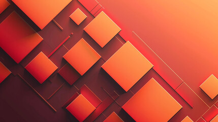 Orange and Garnet square shape background presentation design