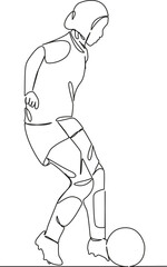 Muslim woman running after a soccer ball