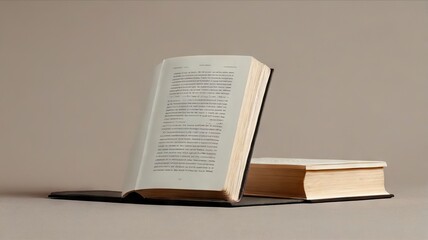 Obraz premium stack of book, a clean solid light background.