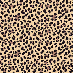 
leopard print vector pattern seamless background for textiles, fashion design