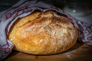 freshly baked loaf of bread from the oven, home recipe for tasty bread 1