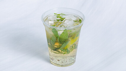 Fresh iced mojito glass isolated