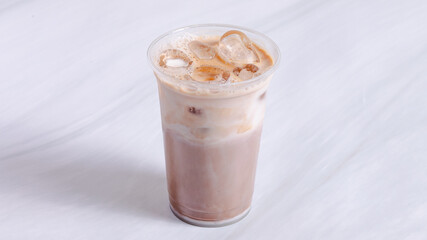 Iced coffee glass isolated 