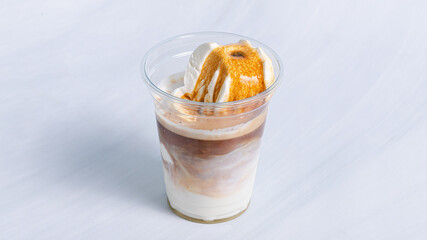 Iced coffee glass isolated 