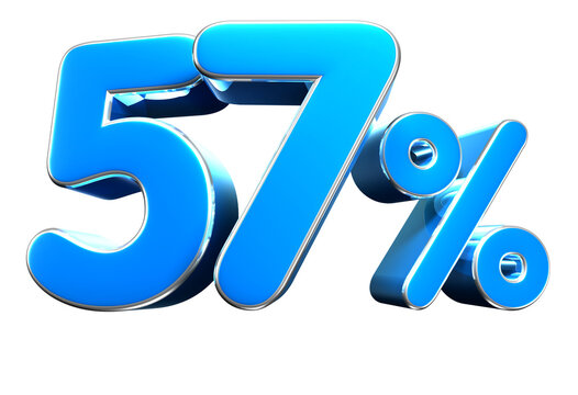 Sky blue 57 Percent. Percent Discount Tag. Advertising signs. Product design. Product sales.
