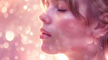 Close-up portrait of a woman with glamorous makeup