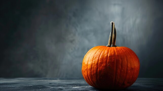 Pumpkin against dark backdrop
