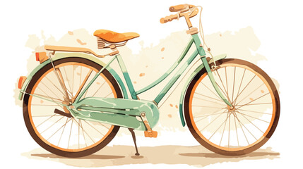 Simple colored hand drawn doodle bicycle. Bicycle w