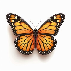 Fototapeta premium Beautiful colorful butterfly isolated over white background