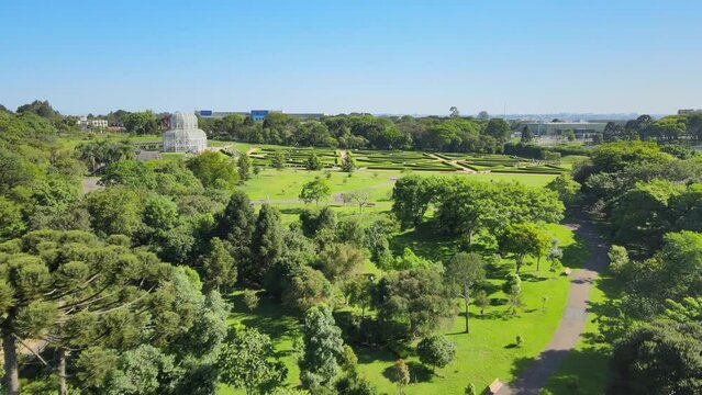Vista a&eacute;rea Jardim Bot&acirc;nico de Curitiba no Paran&aacute;