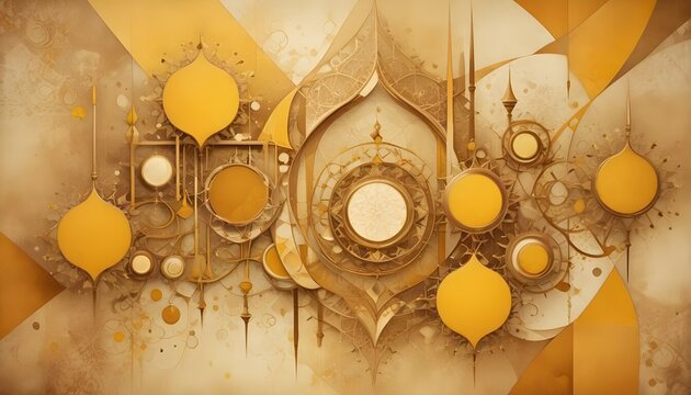 islamic background gold golden abstract vintage grunge banner poster header design