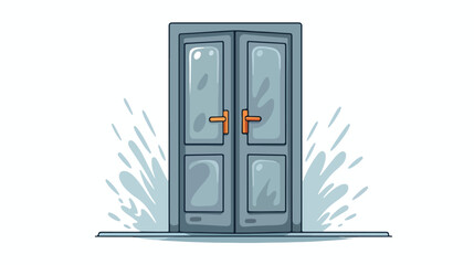 Slamming door icon. Clipart image isolated on white